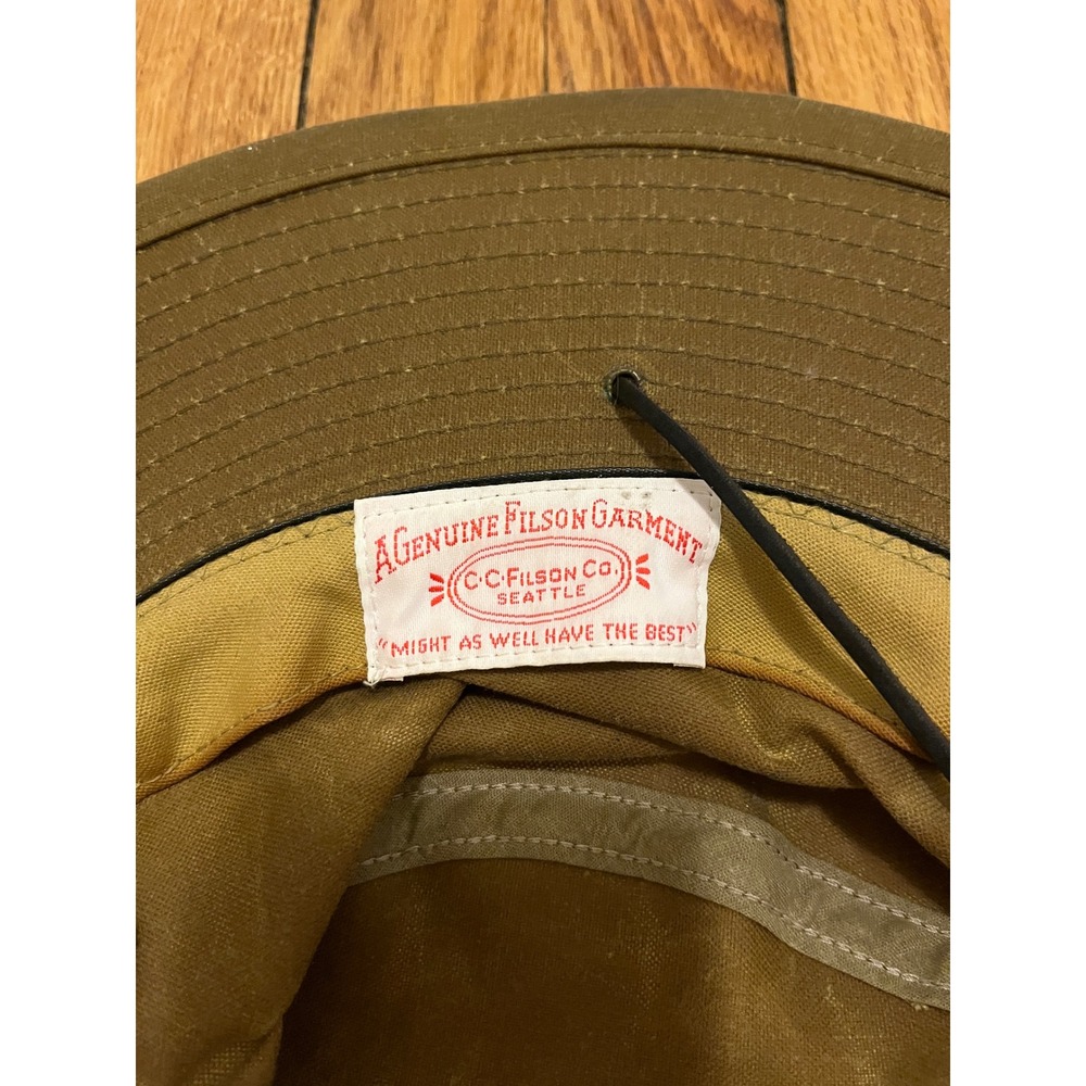 Filson Tin Cloth Packer Hat Tan Waxed Cotton Fedora Style 60035 Mens XL USA Made - Picture 5 of 6